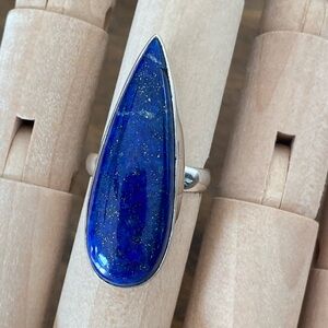 Blue lapis lazuli sterling silver ring